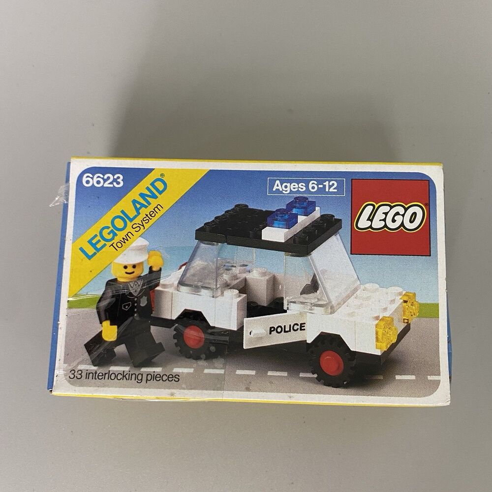 Vintage LEGO 6623 Police Car 1983 Classic LEGOLAND Town System series Sealed NOS